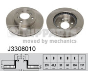 J3308010 Brzdový kotouč NIPPARTS