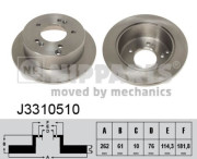 J3310510 Brzdový kotouč NIPPARTS