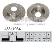 J3311034 Brzdový kotouč NIPPARTS