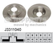 J3311040 Brzdový kotouč NIPPARTS