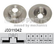 J3311042 Brzdový kotouč NIPPARTS