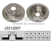 J3312007 Brzdový kotouč NIPPARTS