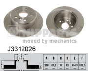 J3312026 Brzdový kotouč NIPPARTS