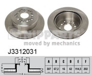 J3312031 Brzdový kotouč NIPPARTS