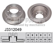 J3312049 Brzdový kotouč NIPPARTS