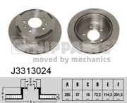 J3313024 Brzdový kotouč NIPPARTS