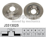 J3313025 Brzdový kotouč NIPPARTS