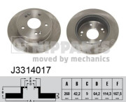 J3314017 Brzdový kotouč NIPPARTS