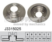 J3315025 Brzdový kotouč NIPPARTS