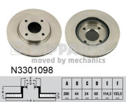 N3301098 Brzdový kotouč NIPPARTS