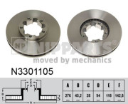 N3301105 Brzdový kotouč NIPPARTS