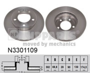 N3301109 Brzdový kotouč NIPPARTS