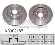 N3302187 Brzdový kotouč NIPPARTS