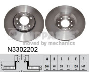 N3302202 Brzdový kotouč NIPPARTS