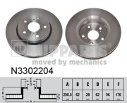 N3302204 Brzdový kotouč NIPPARTS