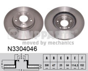 N3304046 NIPPARTS brzdový kotúč N3304046 NIPPARTS