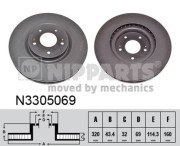 N3305069 Brzdový kotouč NIPPARTS