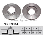 N3309014 Brzdový kotouč NIPPARTS