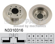 N3310316 Brzdový kotouč NIPPARTS