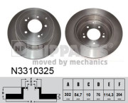 N3310325 Brzdový kotouč NIPPARTS