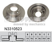 N3310523 Brzdový kotouč NIPPARTS