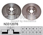 N3312076 Brzdový kotouč NIPPARTS