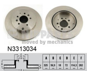 N3313034 Brzdový kotouč NIPPARTS