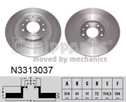 N3313037 Brzdový kotouč NIPPARTS