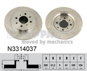 N3314037 Brzdový kotouč NIPPARTS