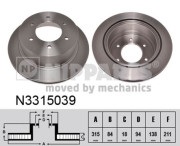 N3315039 Brzdový kotouč NIPPARTS