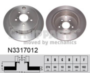 N3317012 Brzdový kotouč NIPPARTS