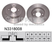 N3318008 Brzdový kotouč NIPPARTS