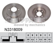 N3318009 Brzdový kotouč NIPPARTS