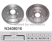 N3408016 Brzdový buben NIPPARTS