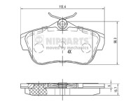 N3612050 Sada brzdových destiček, kotoučová brzda NIPPARTS