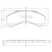 N3619003 Sada brzdových destiček, kotoučová brzda NIPPARTS