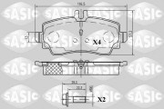 6216044 Sada brzdových destiček, kotoučová brzda SASIC