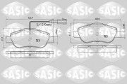 6216085 Sada brzdových destiček, kotoučová brzda SASIC