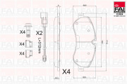 BP112 Sada brzdových destiček, kotoučová brzda FAI AutoParts