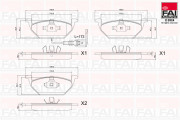 BP113 Sada brzdových destiček, kotoučová brzda FAI AutoParts