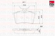 BP135 Sada brzdových destiček, kotoučová brzda FAI AutoParts