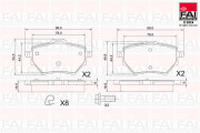 BP157 Sada brzdových destiček, kotoučová brzda FAI AutoParts