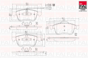 BP169 Sada brzdových destiček, kotoučová brzda FAI AutoParts