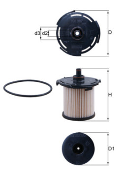 KX 387D Palivový filtr MAHLE