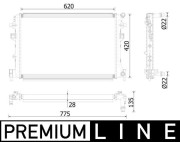 CIR 38 000P MAHLE nízkoteplotný chladič, chladič turbodúchadla CIR 38 000P MAHLE