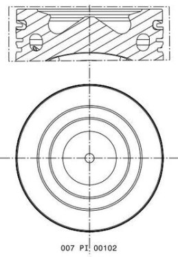 007 PI 00102 001 Píst MAHLE