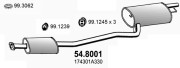 54.8001 Střední-/zadní tlumič výfuku ASSO