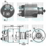 46087 Elektromagnetický spínač, startér HOFFER