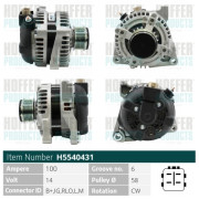 H5540431 HOFFER alternátor H5540431 HOFFER