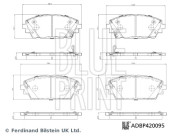 ADBP420095 Sada brzdových destiček, kotoučová brzda BLUE PRINT